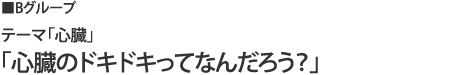 bグループ テーマ「心臓」「心臓のドキドキってなんだろう?」