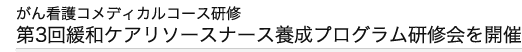 第3回がん看護コメディカル研修 緩和ケアリソースナース養成プログラム研修会を開催
