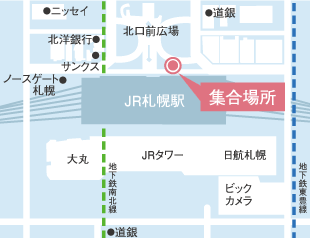 地図：無料送迎バス集合場所